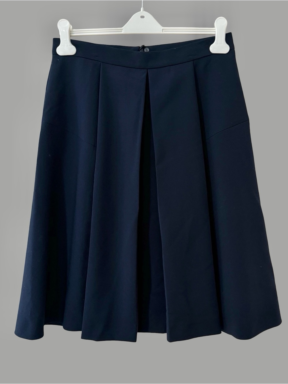 Brooks Brothers Navy Wool Blend A Line Knee Length Skirt US8